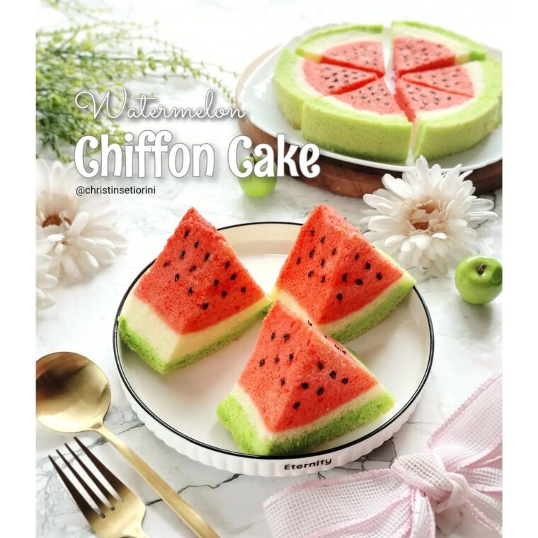 Resep Chiffon Cake Watermelon Dari christinsetiorini