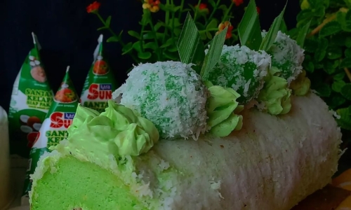 Klepon Roll Cake Kara