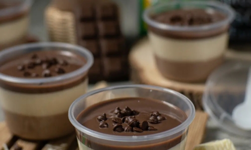 Milo Cheese Pudding With Vla Coklat