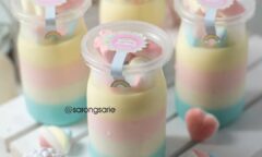 Resep Rainbow Pudding Dari sarongsarie