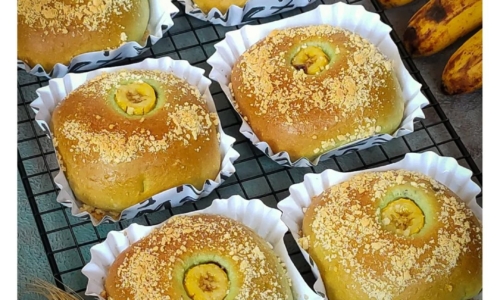 Roti Coklat Pisang Crumble