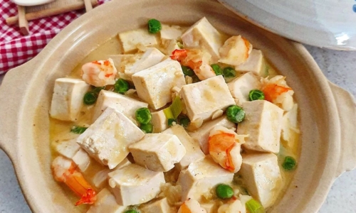 Tahu Udang Saus Telur Asin - Masakan dari Kacang Polong