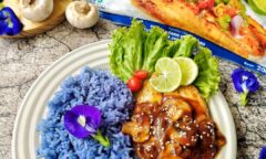 Resep Tilapia Steak With Blue Rice Dari albiyansmom