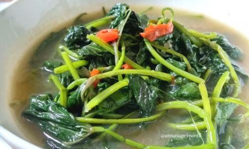 Tumis Daun Ubi Terasi Bangka - Masakan dari Ubi