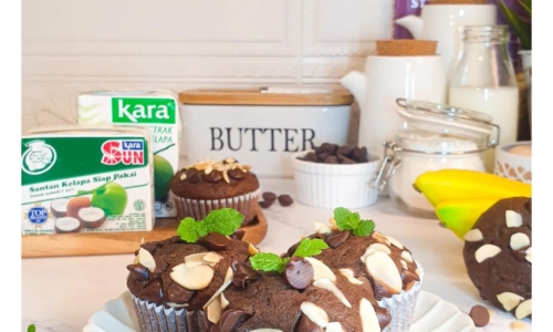 Banana Chocolate Muffin - Kue dari Pisang dan Tepung Terigu