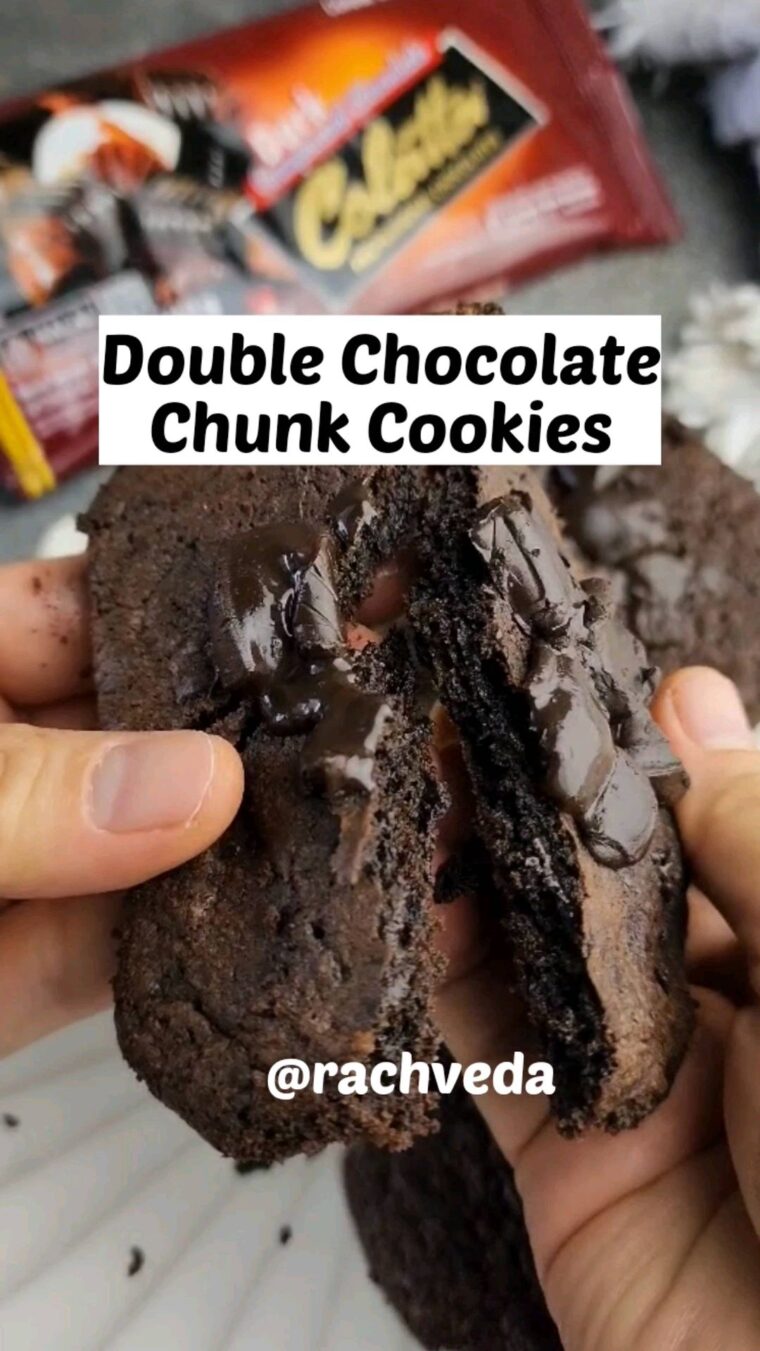 Resep Double Chocolate Chunk Cookies Dari rachveda