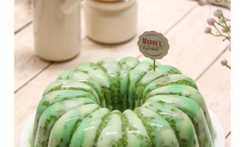 Mosaic Pudding (Puding Lumut Pandan Nangka)