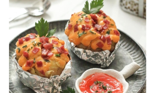 Smoked Beef & Cheese Baked Potatoes