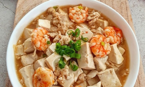 Stirfry Tofu With Prawn