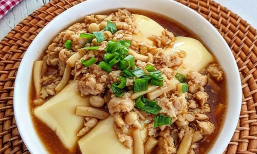 Tofu Kukus Siram Jamur