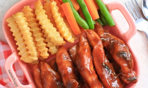 Ayam Barbeque - Masakan dari Ayam dan Tomat