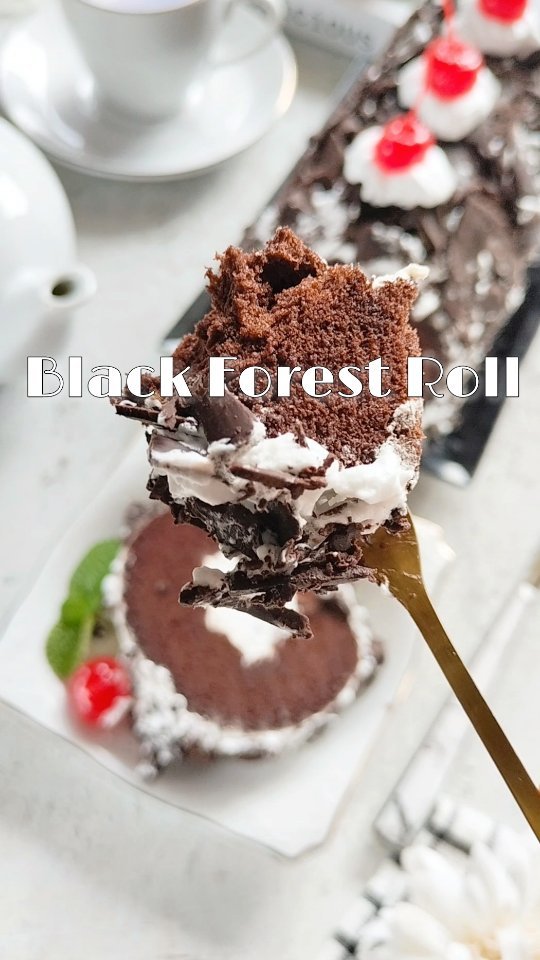 Resep Black Forest Roll Cake Dari christinsetiorini