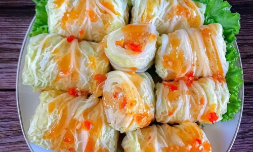 Sawi Putih Gulung Isi Ayam