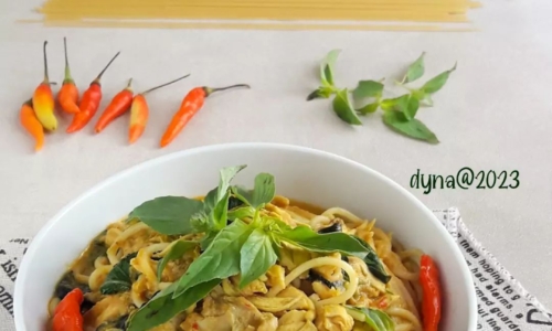 Spaghetti Ayam Suwir Kemangi