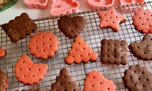 Red Velvet & Chocolate Cookies Sandwich