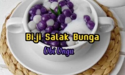 Kolak Biji Salak Bunga Ubi Ungu - Minuman dari Ketan