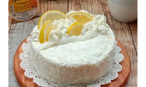 Coconut Lemon Spiral Roll Cake