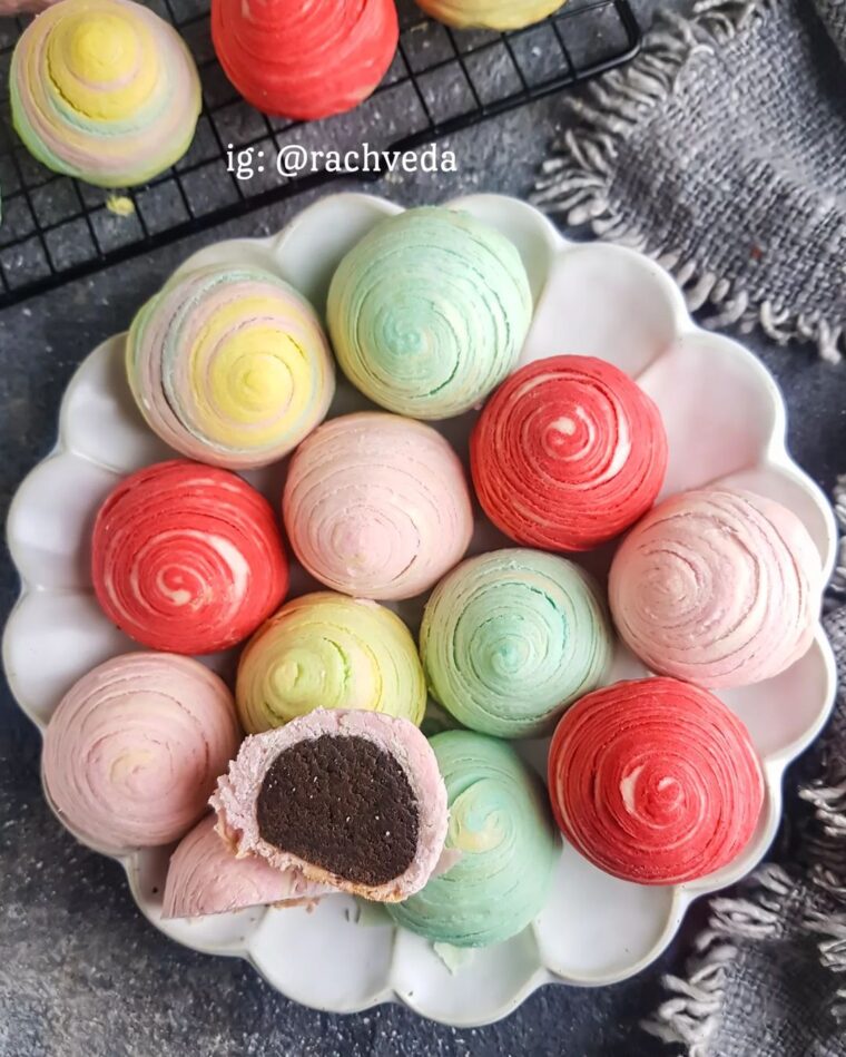 Resep Rainbow Thousand Layers Mooncake Dari rachveda