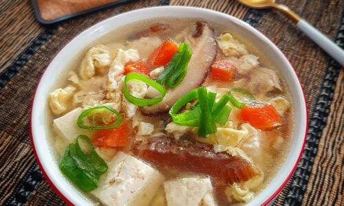 Japanese Egg And Tofu Soup