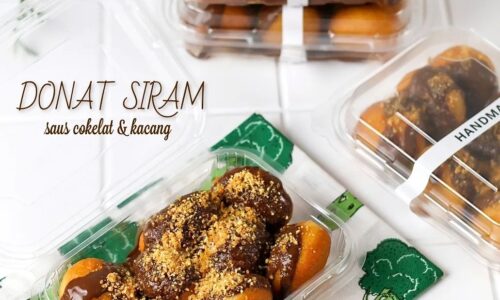 Donat Siram Saus Cokelat & Kacang