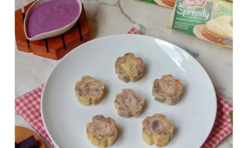 Chicken Flower With Ubee Cheesy Sauce - Masakan dari Ubi