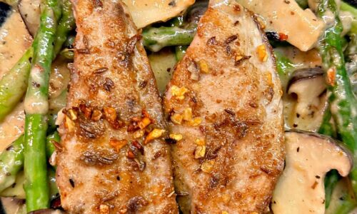 Mahi Mahi Steak Plus Jamur Asparagus - Masakan dari Asparagus