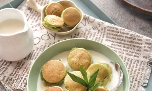 Mini Dorayaki Klepon - Kue dari Madu, Telur, dan Tepung Terigu