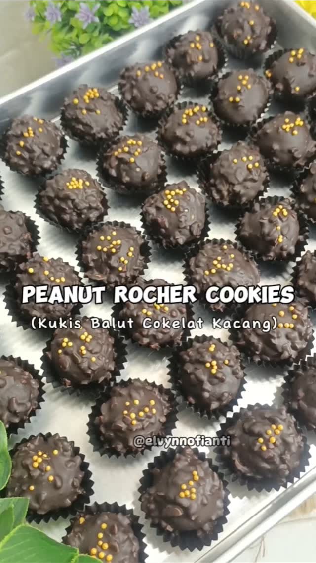 Resep Kukis Cokelat Kacang (Peanut Rocher Cookies) Dari elvynnofianti