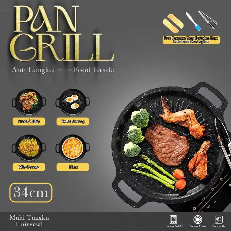 teflon bakar anti lengket: korean style round